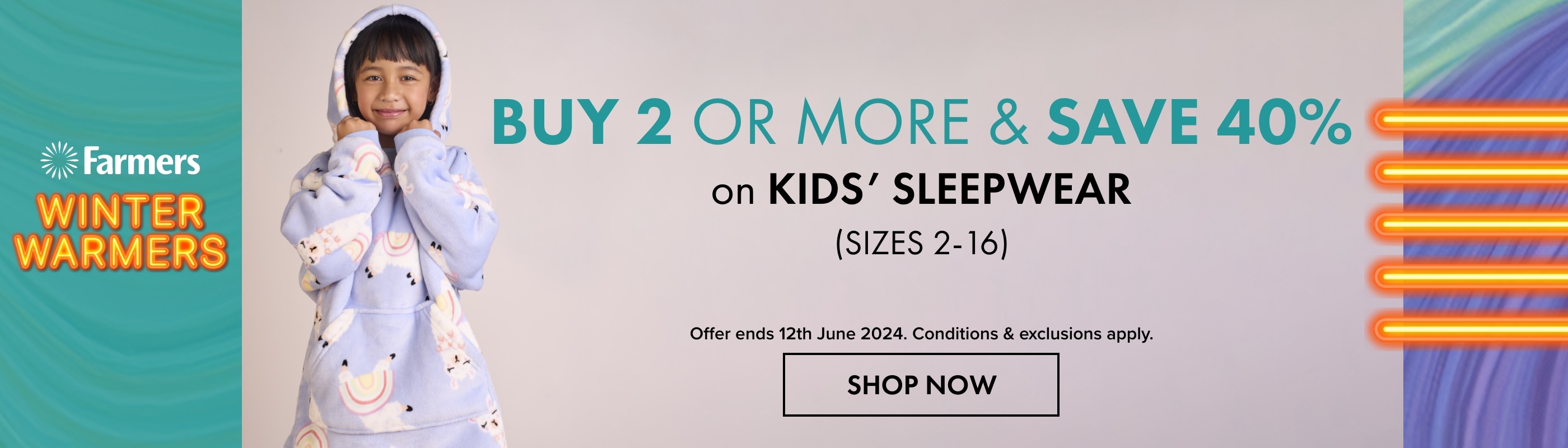 Buy 2 or more & Save 40% on Kids' Sleepwear 2-16