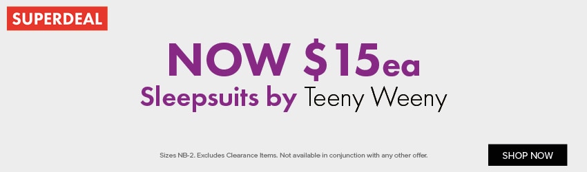 NOW $15ea Sleepsuits by Teeny Weeny