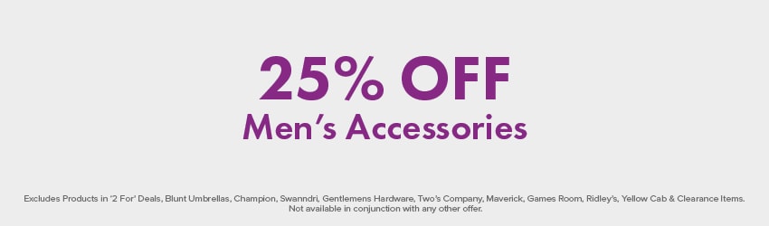 25% Off Men's Accessories