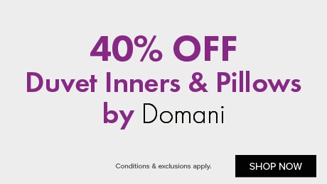 40% OFF duvet inners & pillows by Domani