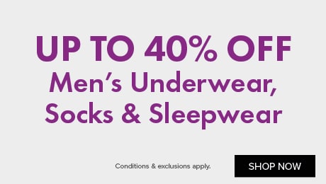 Up To 40% off Men's Underwear, Socks & Sleepwear