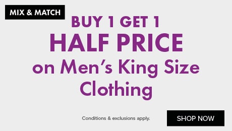 Buy 1 Get 1 Half Price Men's King Size
