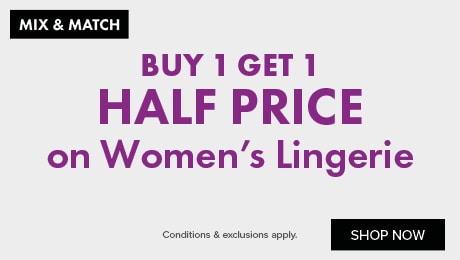 Buy 1 get 1 half Price on Women's Lingerie