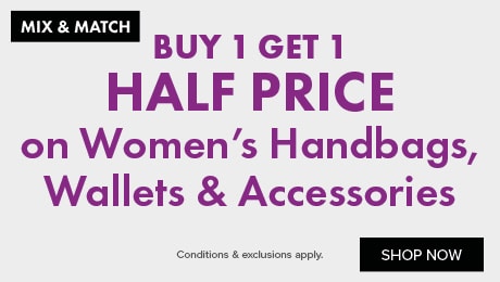 Buy 1 Get 1 half price on Women's Handbags, Wallets & Accessories