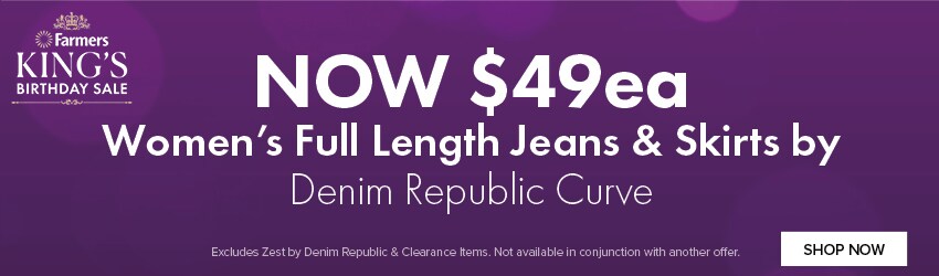 NOW $49ea Women's Full Length Jeans & Skirts by Denim Republic Curve