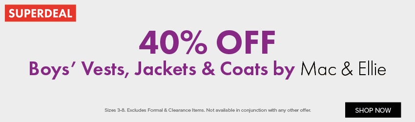 40% OFF Boys' Vests, Jackets & Coats by Mac & Ellie