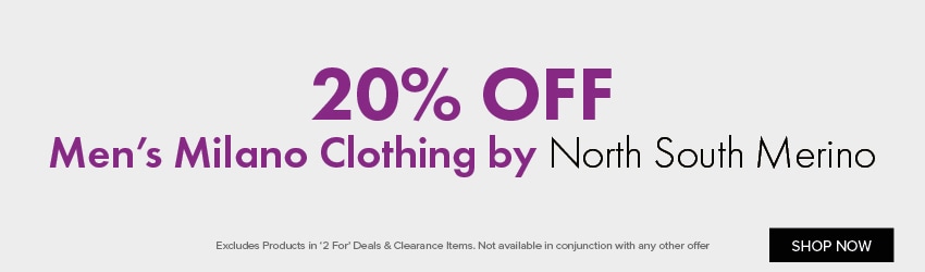 20% OFF Men's Milano Clothing by North South Merino