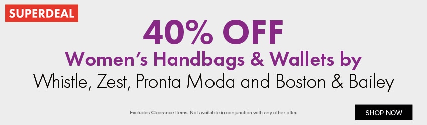 40% OFF Women's Handbags & Wallets by Whistle, Zest, Pronta Moda & Boston & Bailey