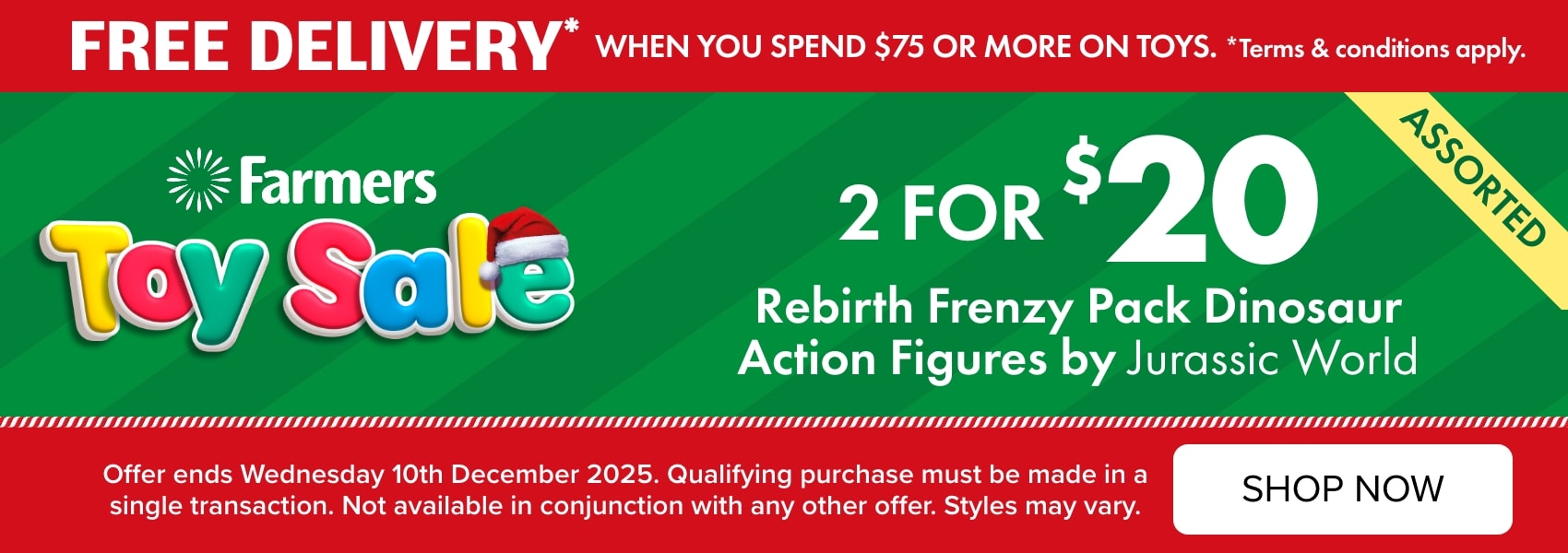 Buy 2 for $20 Jurassic World Rebirth Frenzy Pack Dinosaur Action Figure, Assorted