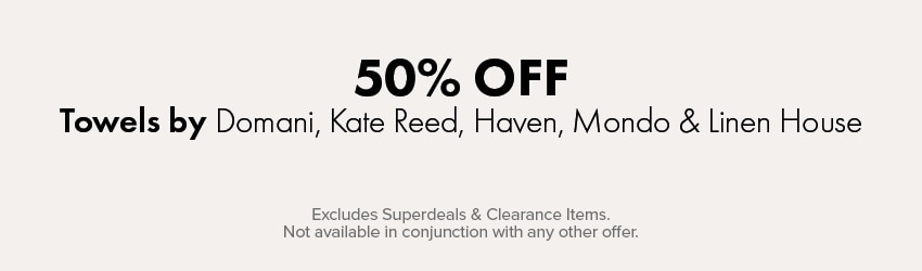50% OFF Towels by Domani, Kate Reed, Haven, Mondo & Linen House