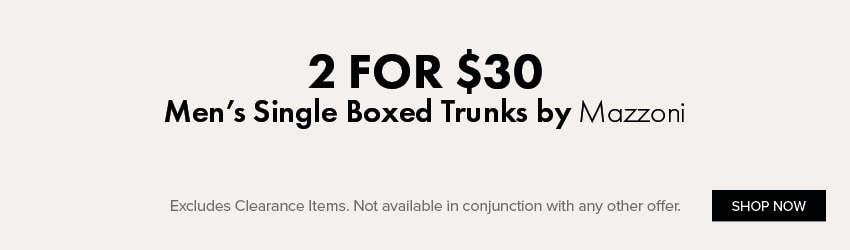 2 FOR $30 Men&rsquo;s Single Boxed Trunks by Mazzoni
