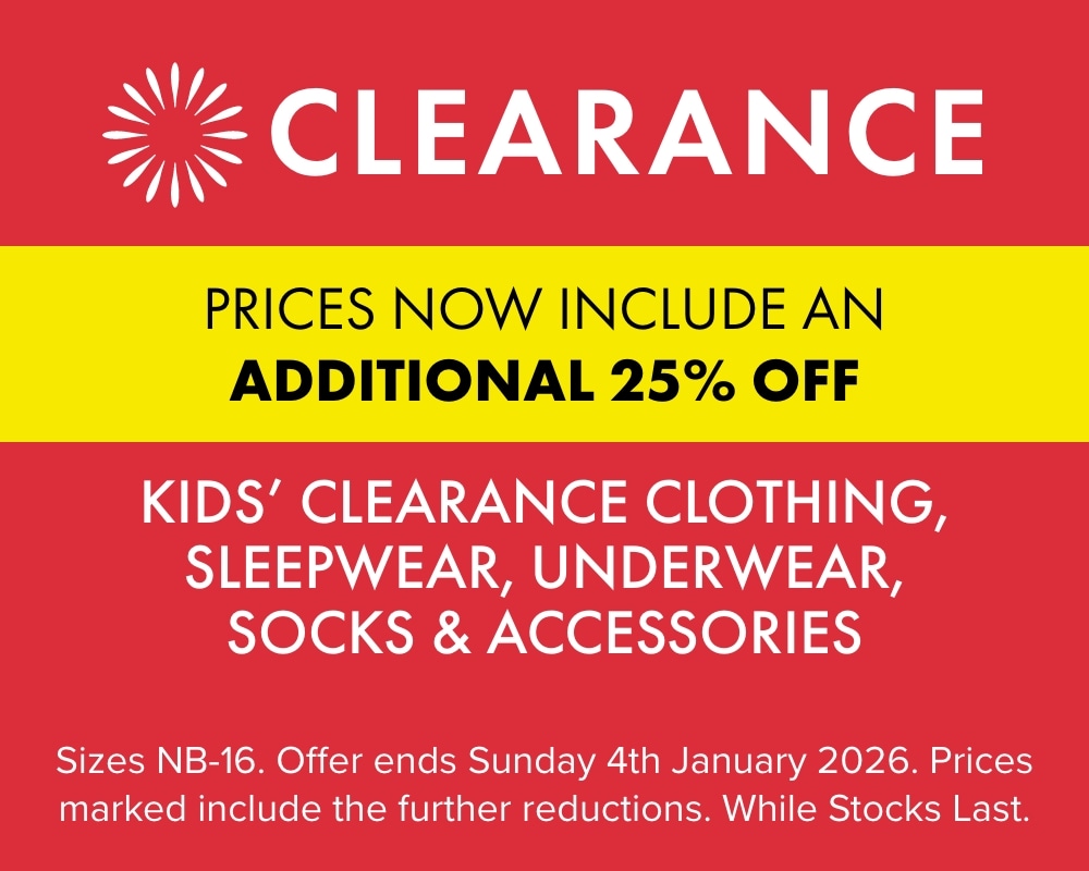TAKE A FURTHER 25% OFF Kids' Clearance 