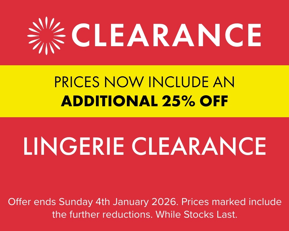 TAKE A FURTHER 25% OFF Lingerie Clearance