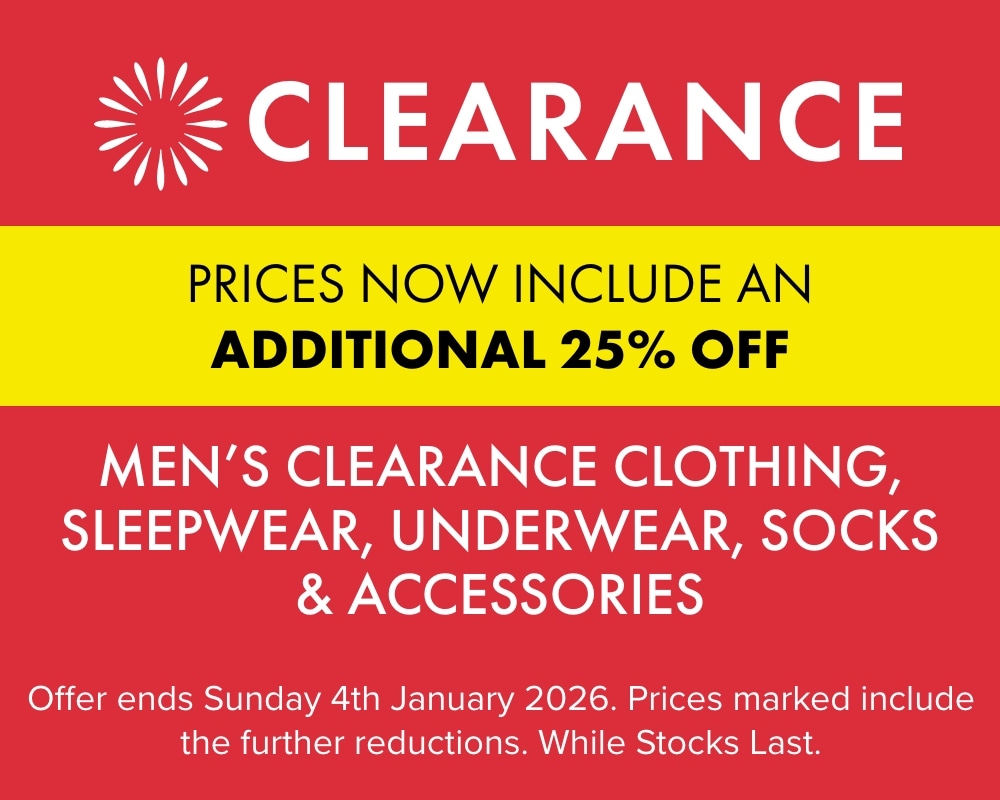 TAKE A FURTHER 25% OFF Men&rsquo;s Clearance 