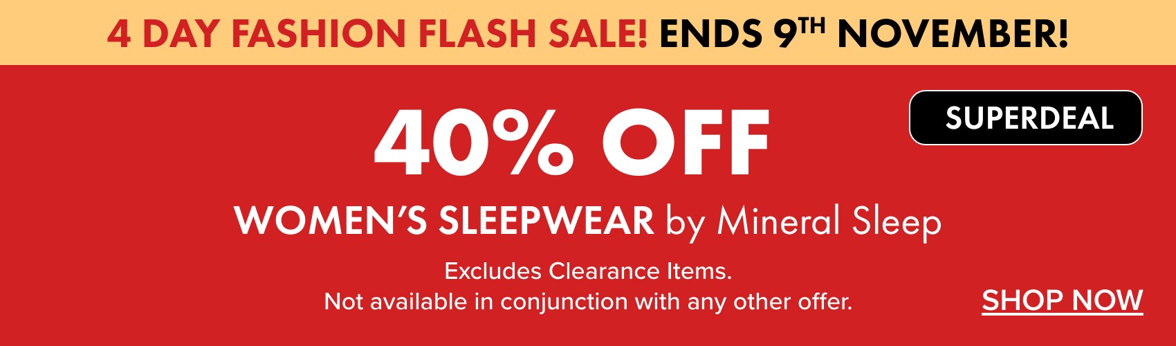40% OFF Women's Sleepwear by Mineral Sleep