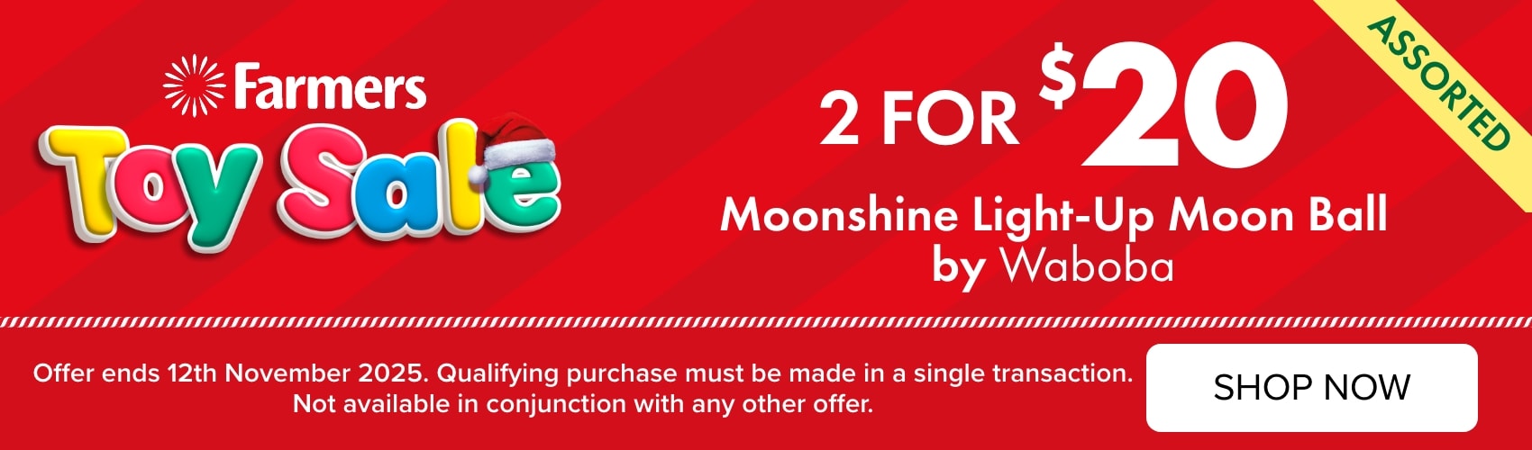 2 for $20 Moonshine Light-Up Moon Ball, Assorted by Waboba