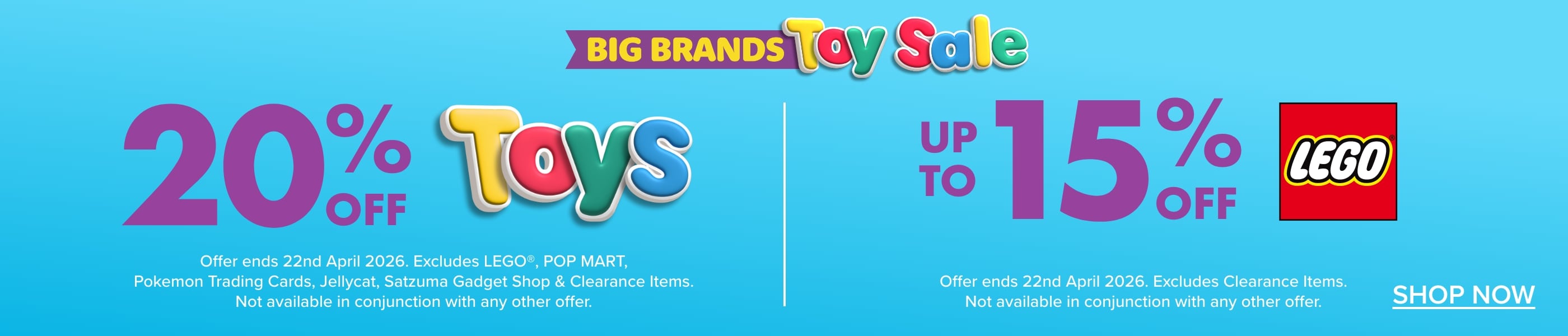 20% OFF Toys | 15% OFF LEGO&reg;