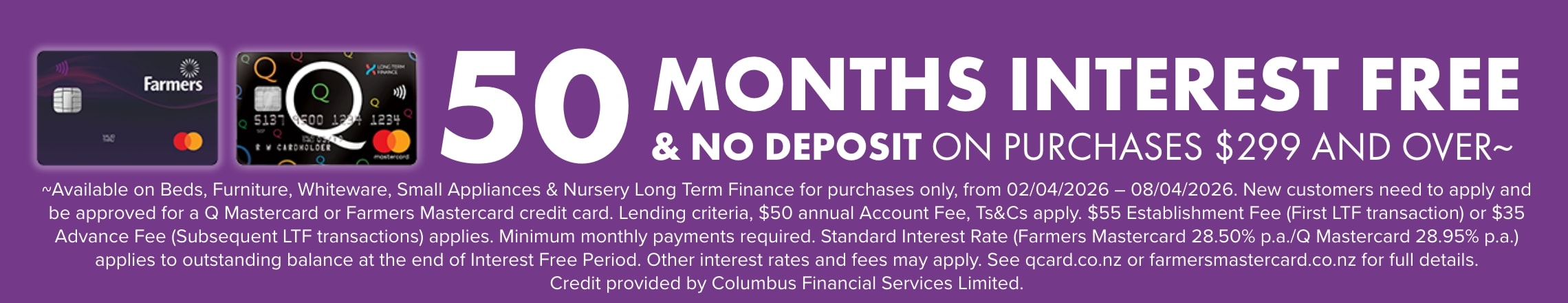 50 Months Interest Free