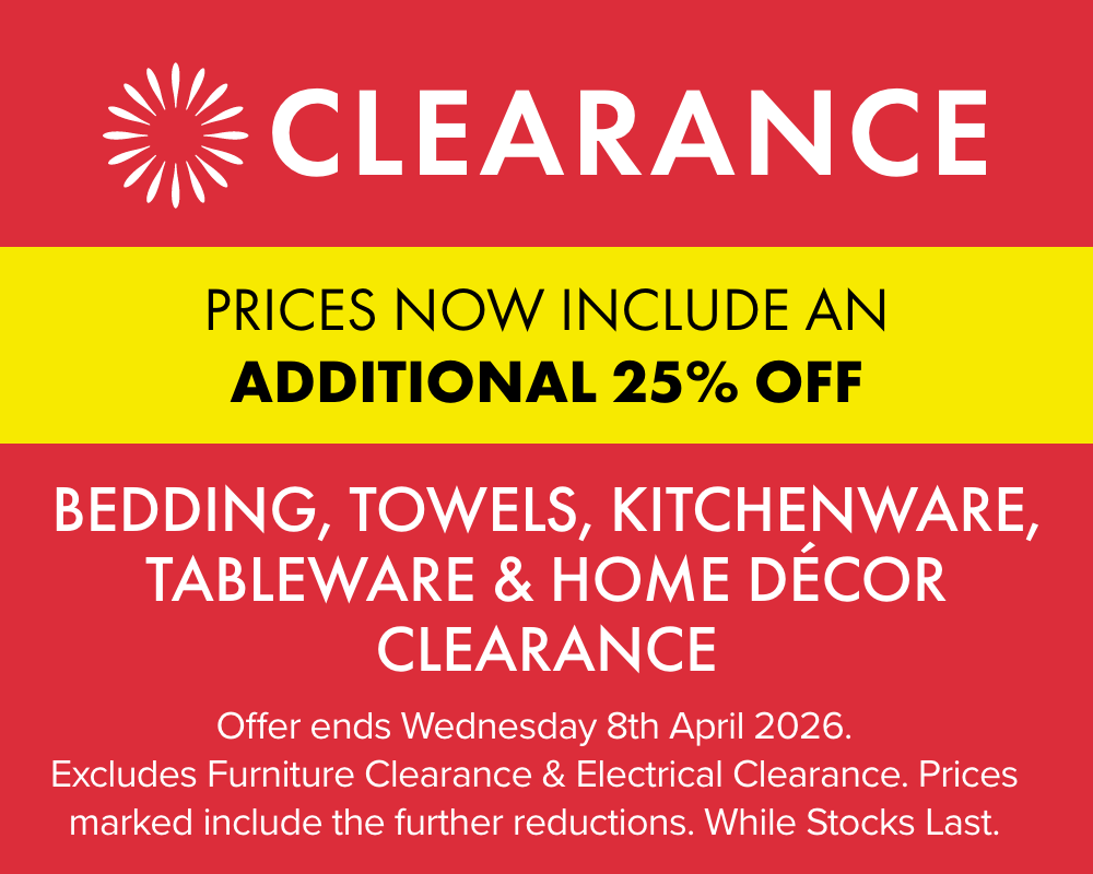 TAKE A FURTHER 25% OFF Home Clearance