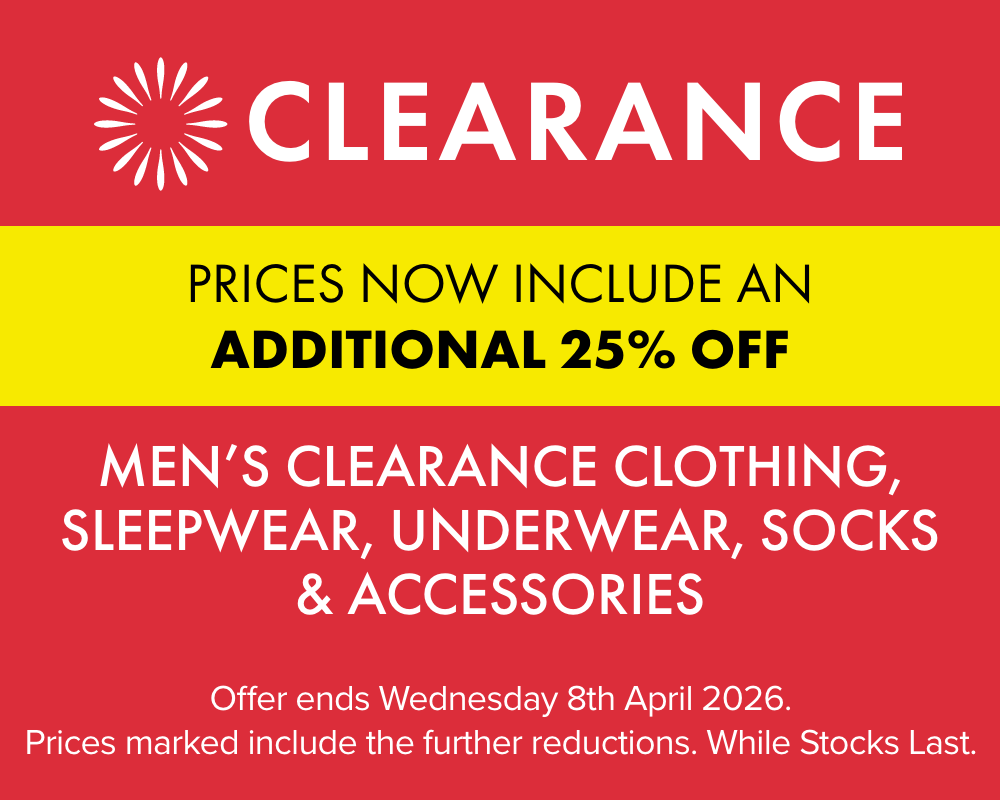 TAKE A FURTHER 25% OFF Men&rsquo;s Clearance 