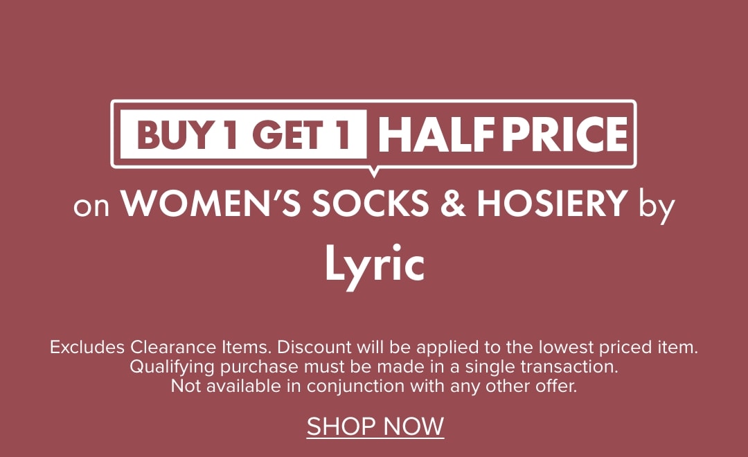 Buy 1 Get 1 Half Price on Women's Sock & Hosiery by Lyric