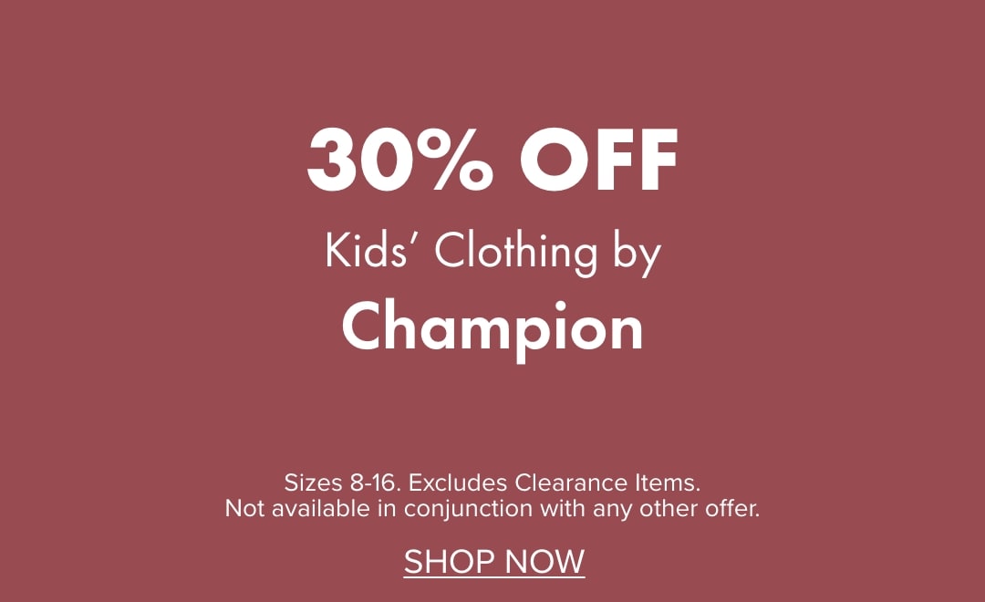 30% Off Kids Clothing by Champion 