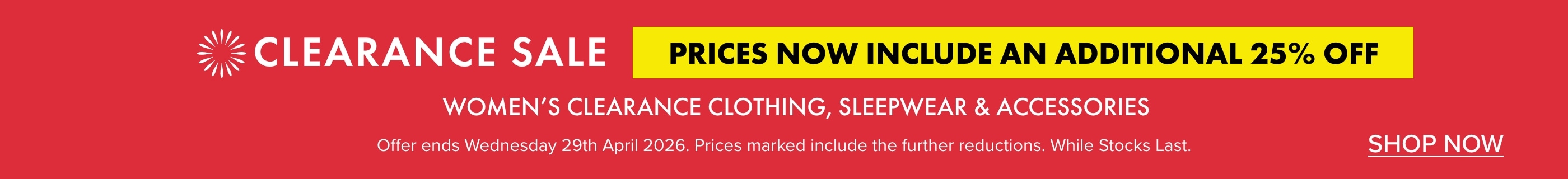 Additional 25% Off Women's Clearance