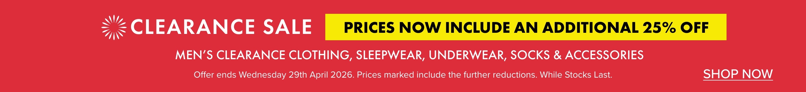 Additional 25% Off Men's Clearance