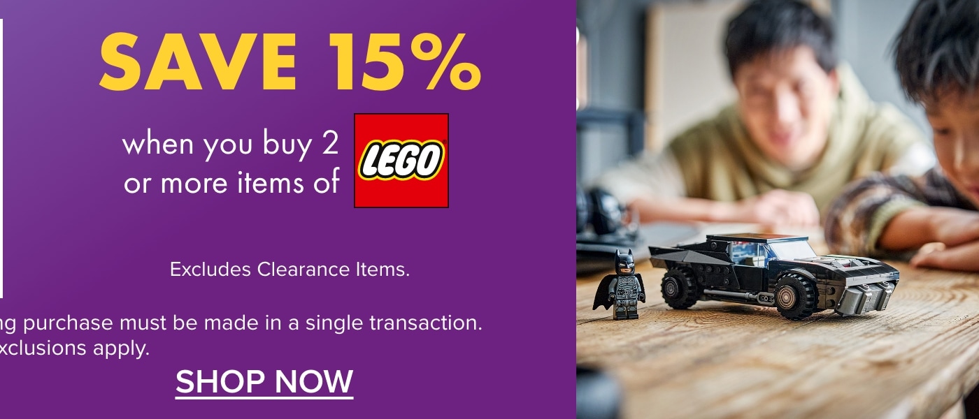 SAVE 15% when you buy 2 or more items of LEGO&reg;