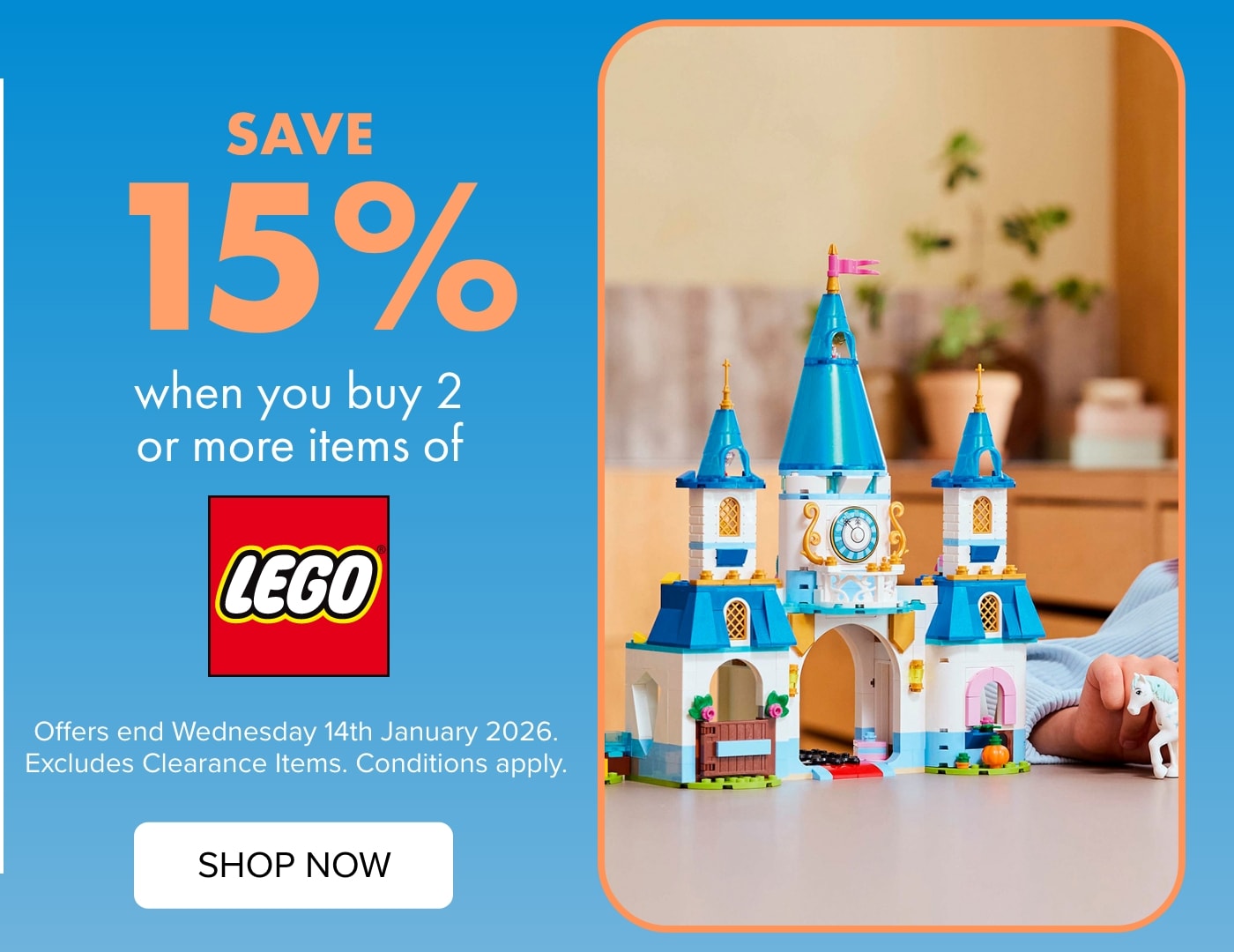 SAVE 15% WHEN YOU BUY 2 OR MORE ITEMS OF LEGO&reg;