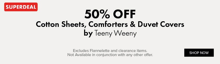 50% OFF Cotton Sheets, Comforters & Duvet Covers by Teeny Weeny