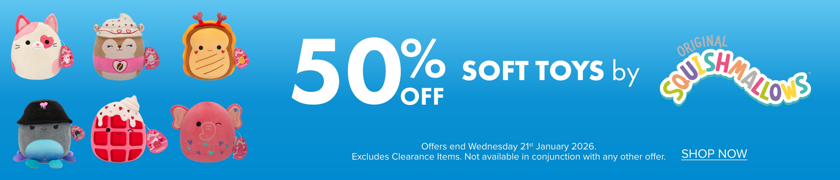 50% OFF Soft Toys by Squishmallows
