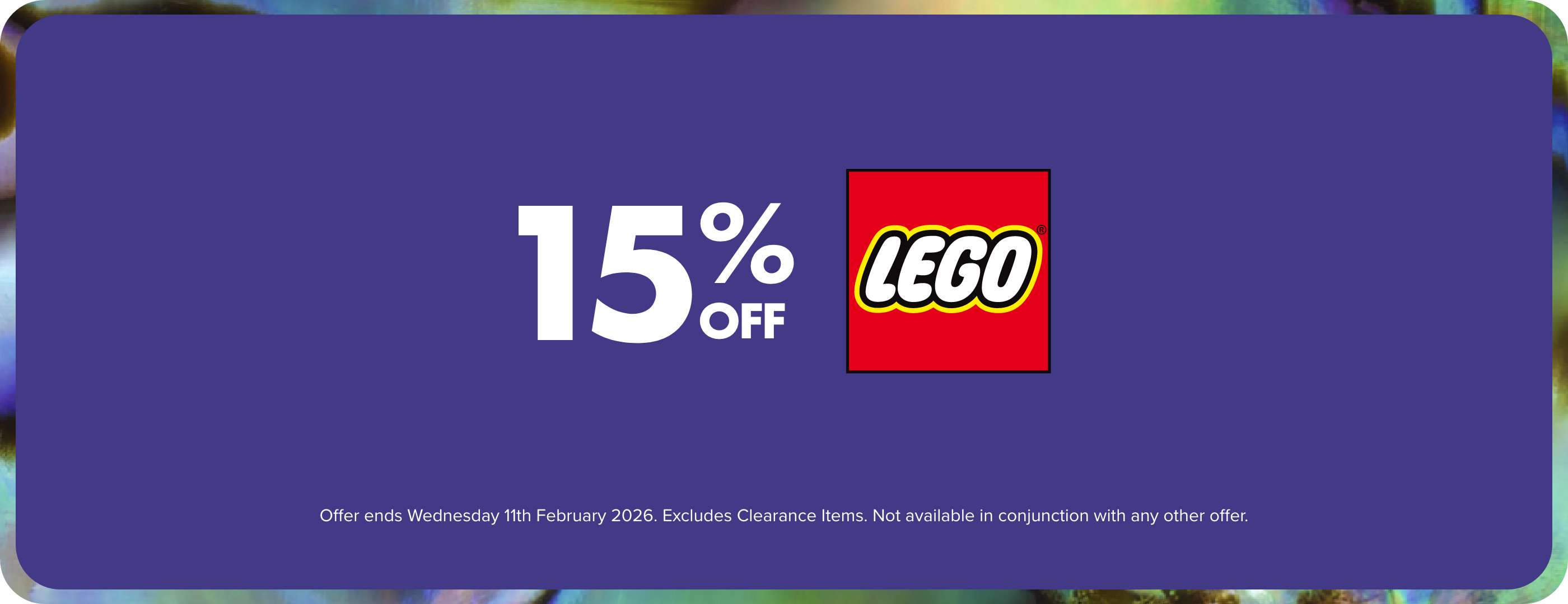 15% OFF LEGO&reg;