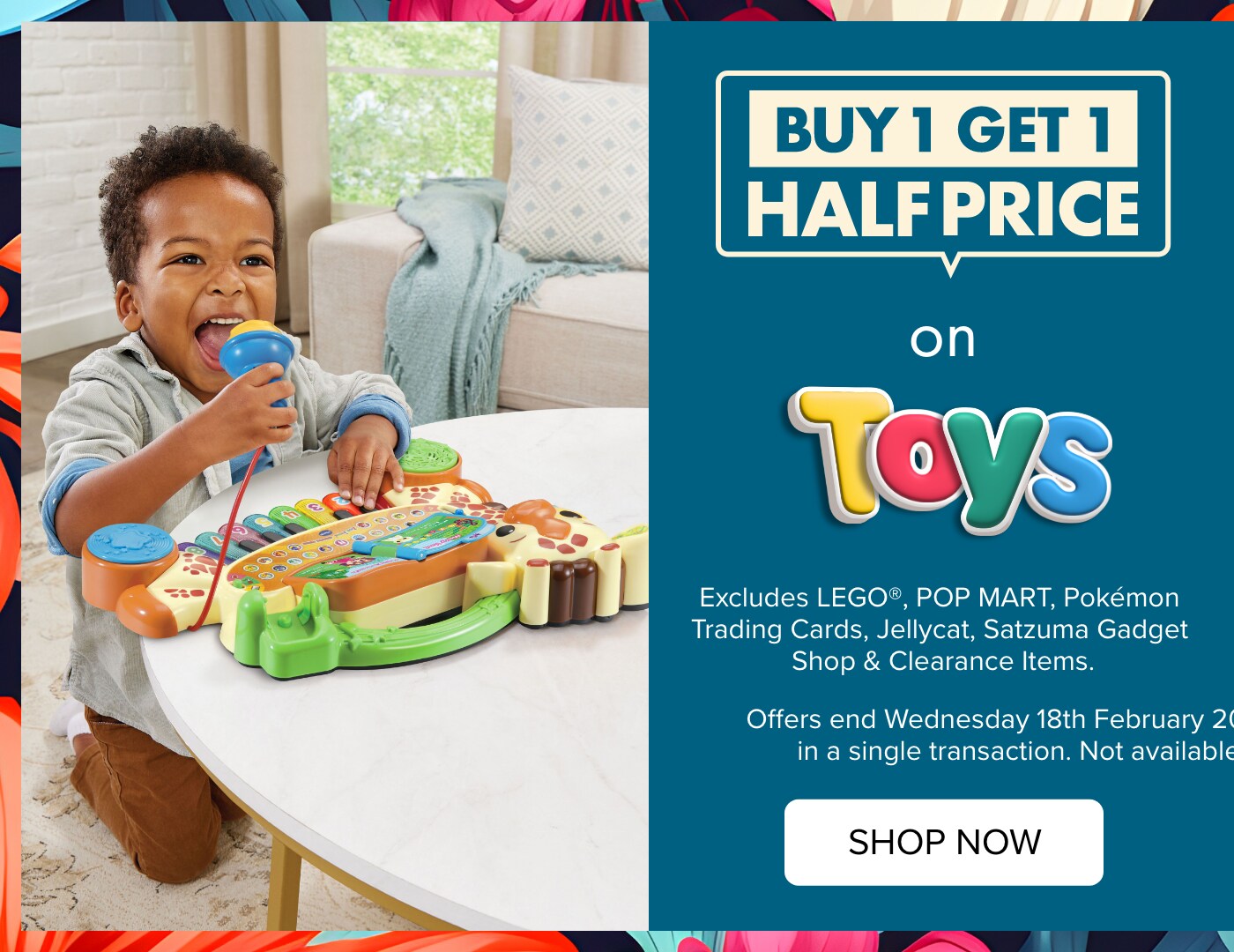 BUY 1 GET 1 HALF PRICE on Toys
