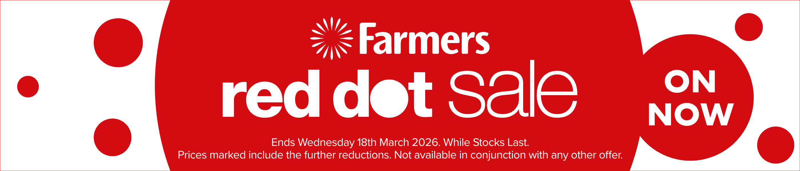 Farmers Red Dot Sale on now