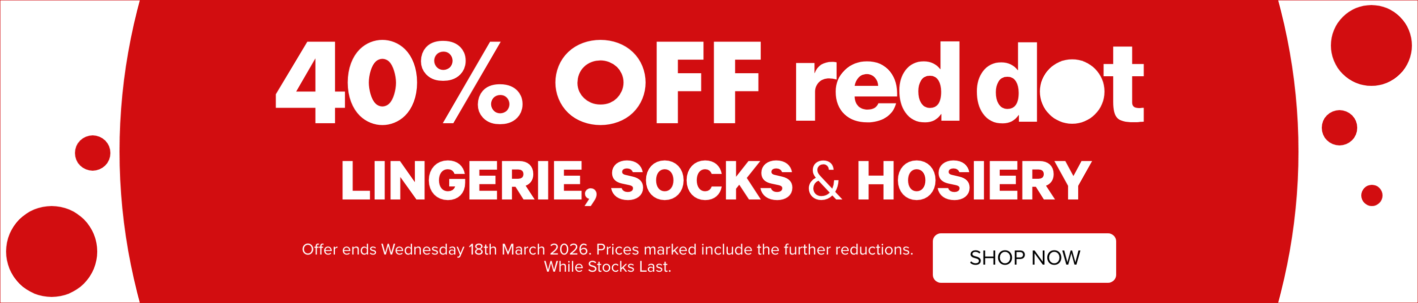 Red Dot 40% OFF Lingerie