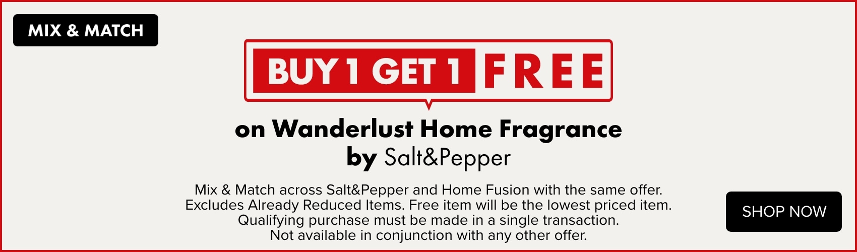 BUY 1 GET 1 FREE on Wanderlust Home Fragrance by Salt&Pepper