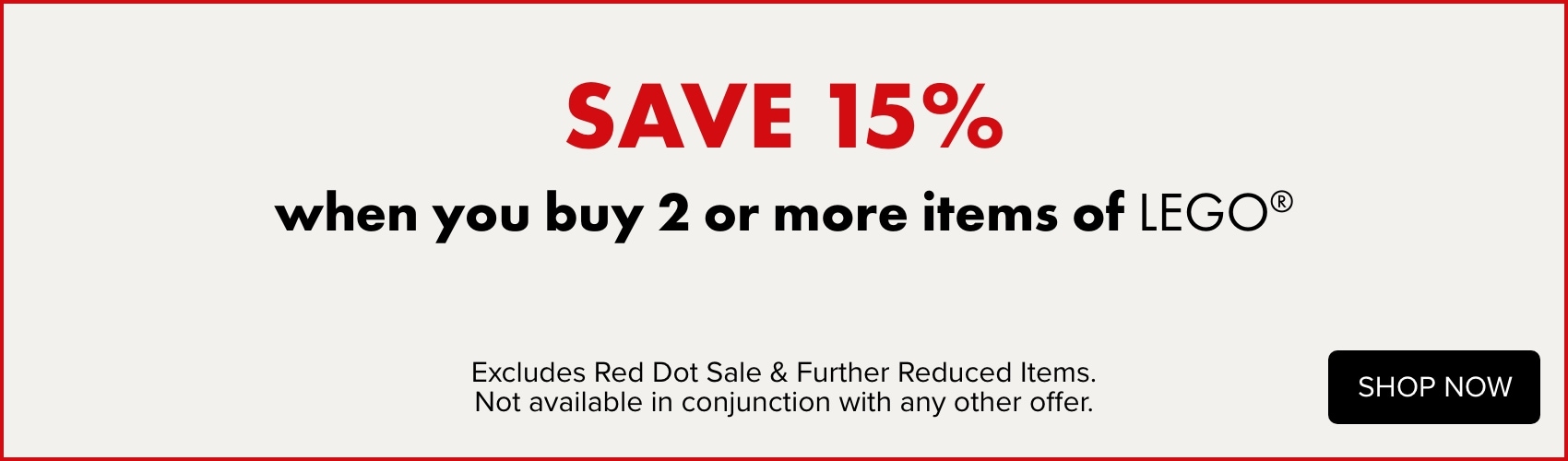SAVE 15% when you buy 2 or more items of LEGO&reg;