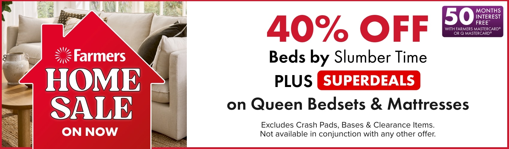 40% OFF Beds by Slumber Time PLUS SUPERDEALS on all Queen Bedsets & Mattresses