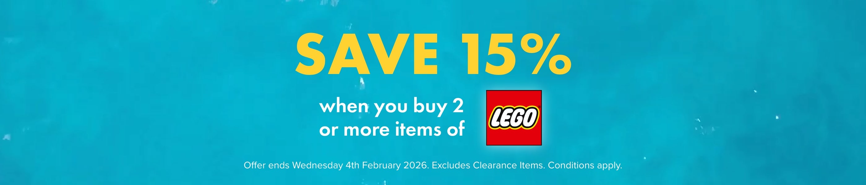 Save 15% when you buy 2 or more items of LEGO&reg;