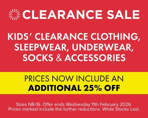 TAKE A FURTHER 25% OFF Kids' Clearance 