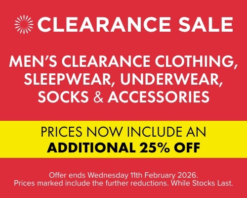 TAKE A FURTHER 25% OFF Men&rsquo;s Clearance 