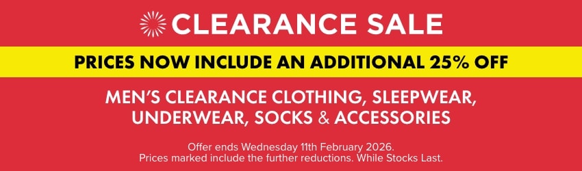 Men's Clearance Sale Further 25% OFF