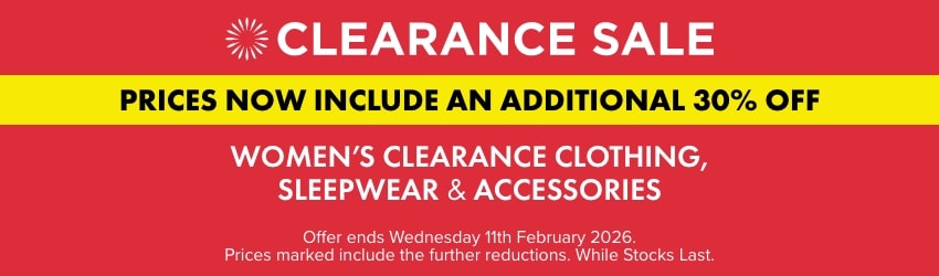 Take a Further 30% OFF Women's Clearance