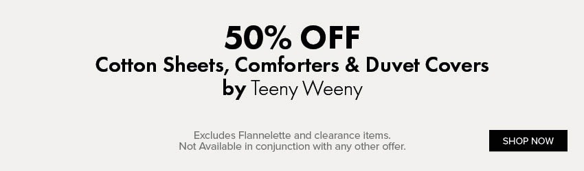 50% OFF Cotton Sheets, Comforters & Duvet Covers by Teeny Weeny