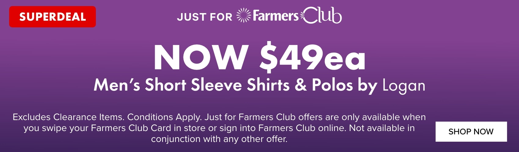 Now $49 ea Men's Short Sleeve Shirts & Polos By Logan