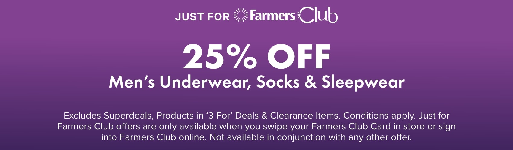 25% OFF Men's Underwear, Socks & Sleepwear