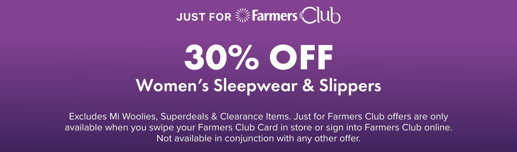 30% OFF Women's Sleepwear & Slippers