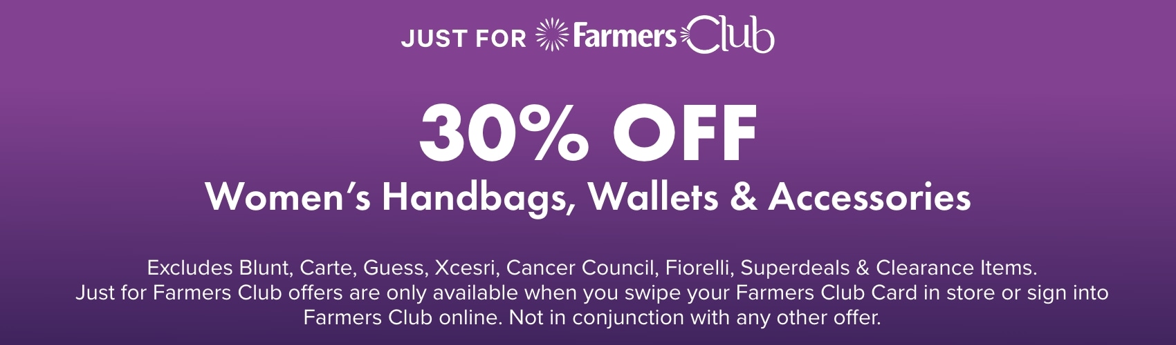 30% OFF Women's Handbags, Wallets & Accessories