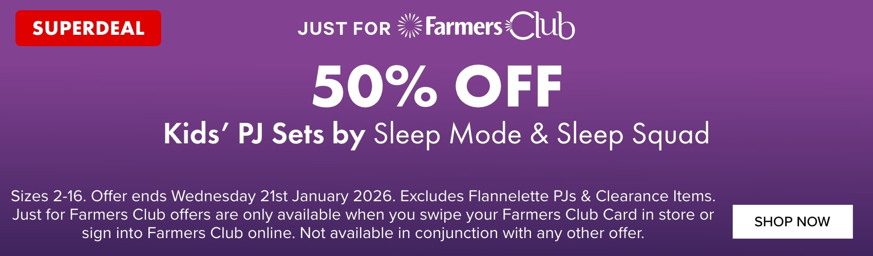 50% OFF Kids' PJ Sets by Sleep Mode & Sleep Squad